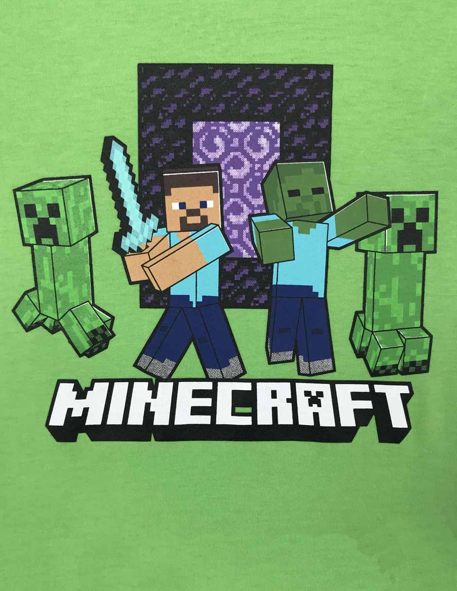 Playera Minecraft manga corta para niño 2