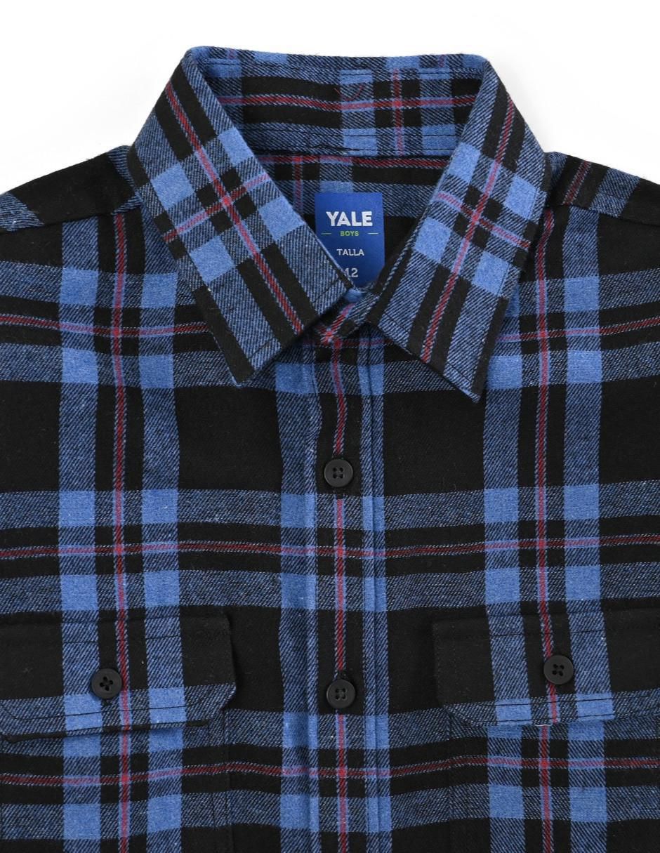 Camisa casual de algodón manga larga para niño 7