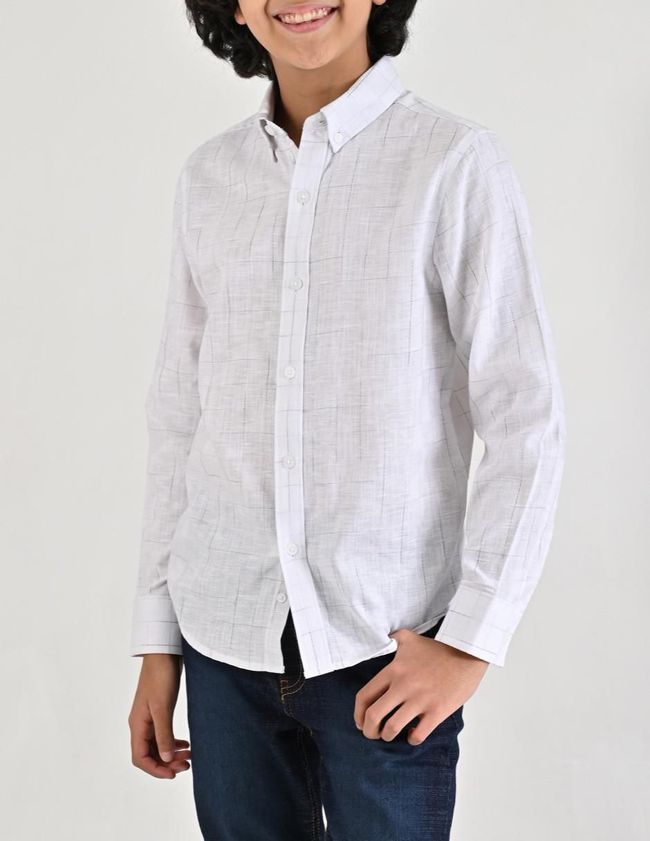 Camisa casual de algodón manga larga para niño