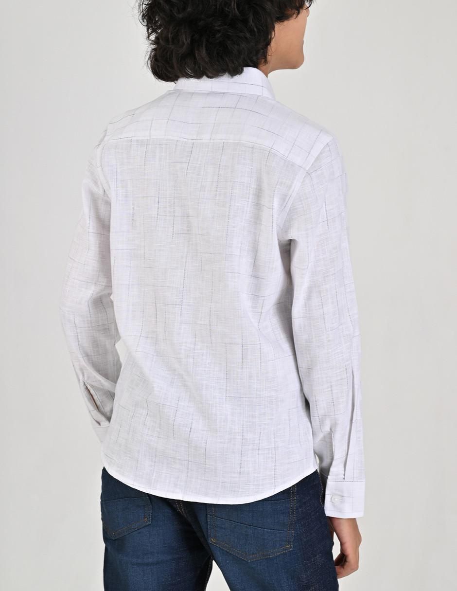 Camisa casual de algodón manga larga para niño 2