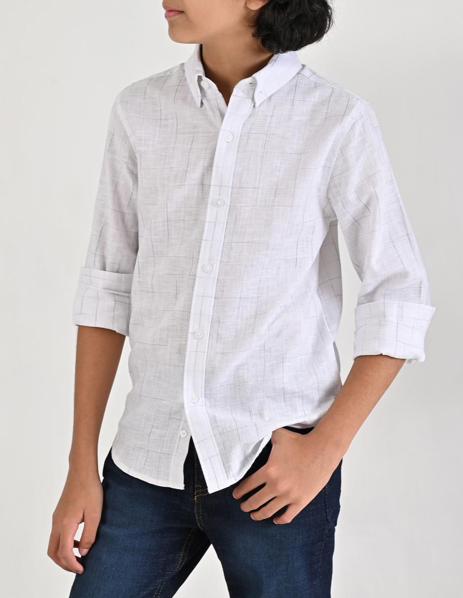 Camisa casual de algodón manga larga para niño 3