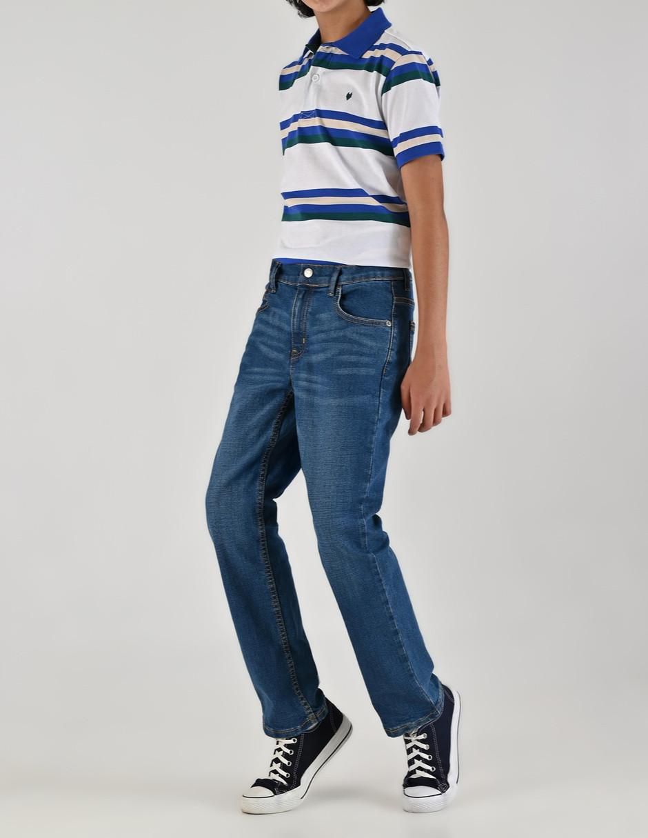 Jeans slim lavado medio para niño 6