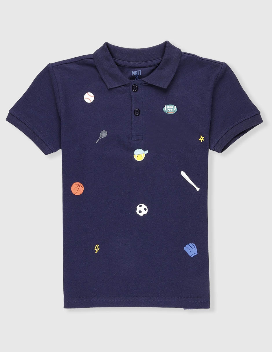 Playera tipo polo para niño