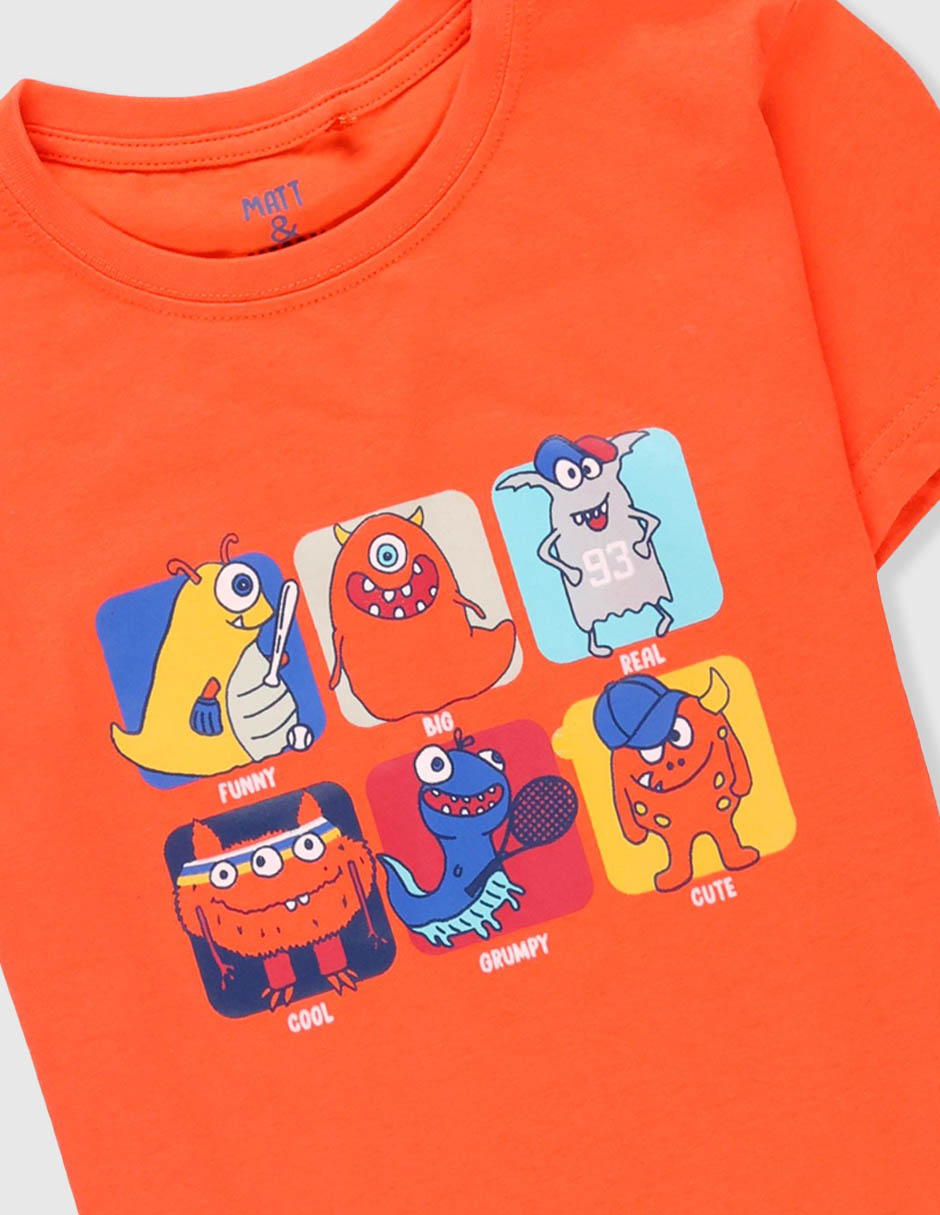 Playera matt & megan manga corta para niño