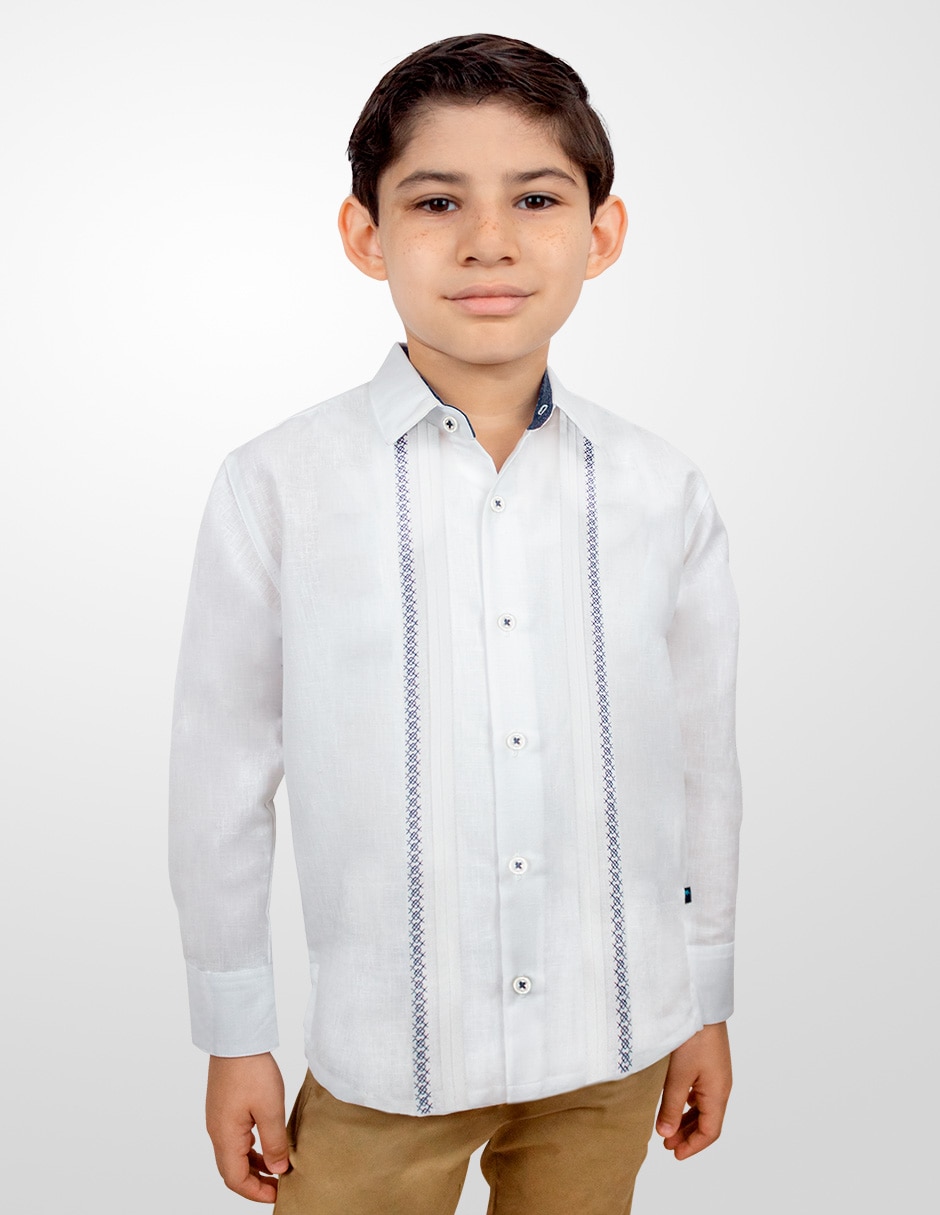 Guayabera manga larga para niño