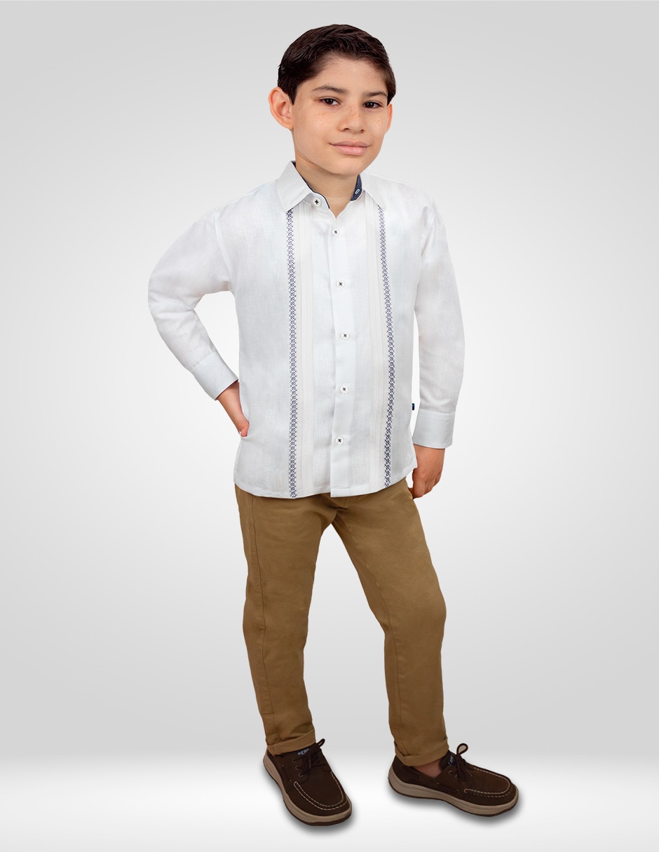 Guayabera manga larga para niño 3