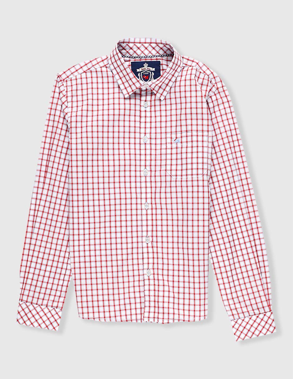 Camisa casual de algodón manga larga para niño 1