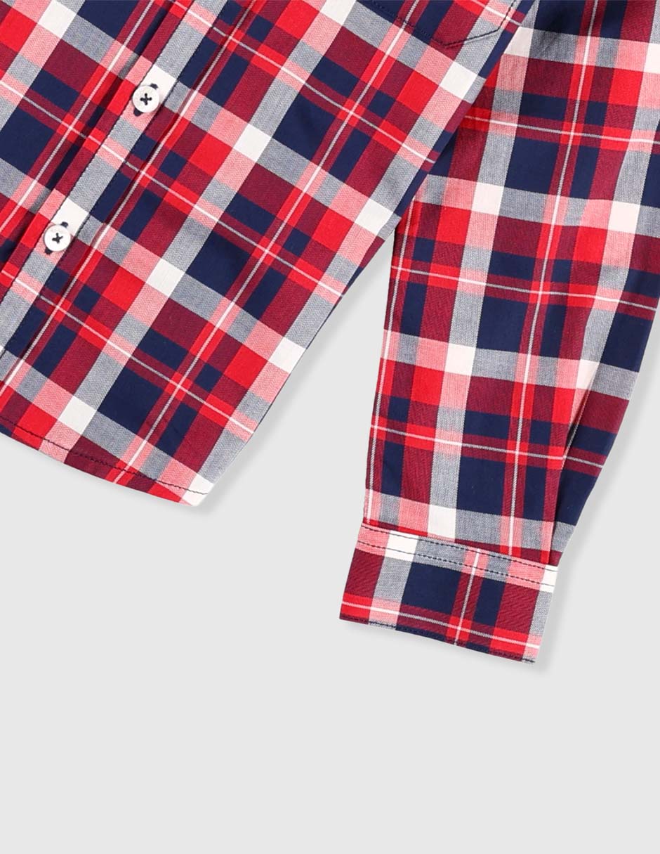 Camisa casual de algodón manga larga para niño 3