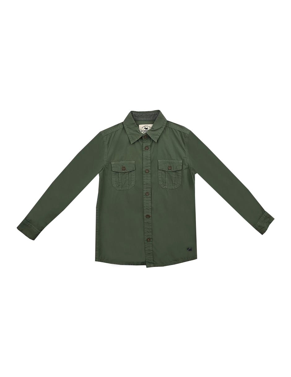 Camisa casual Zilai de algodón manga larga para niño