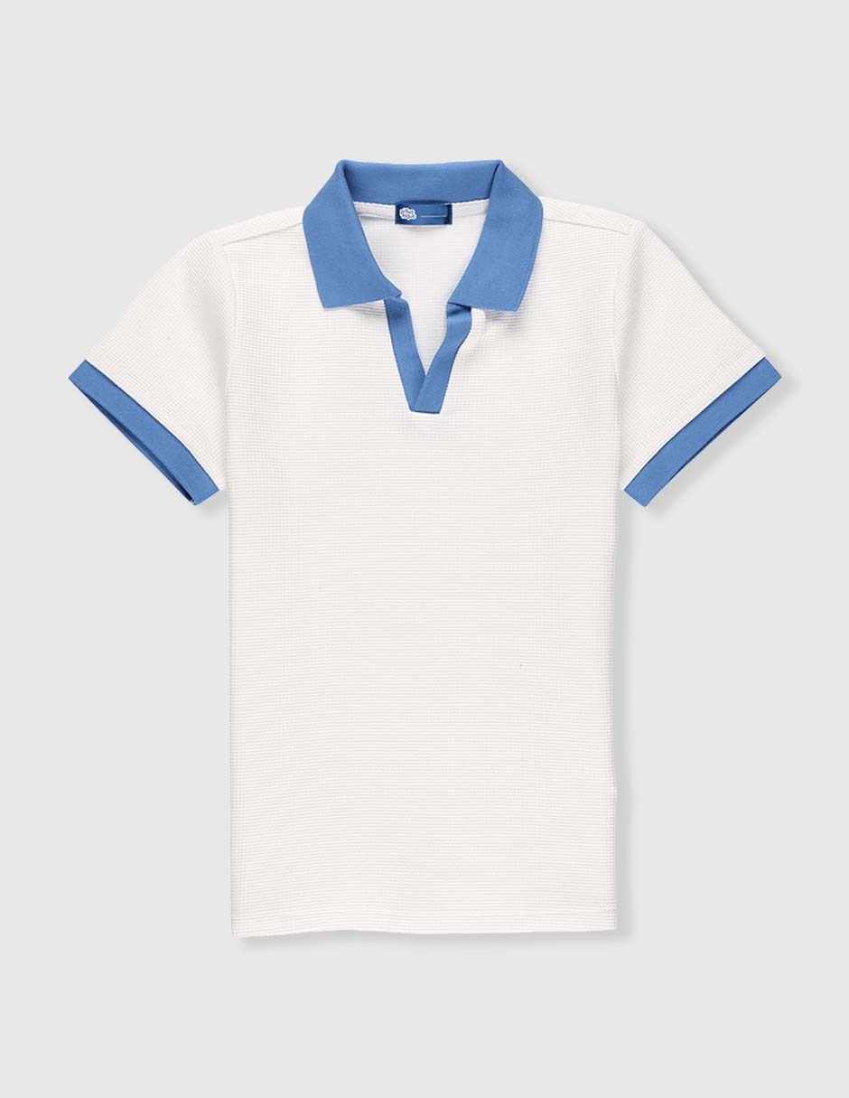 Playera tipo polo de algodón para niño