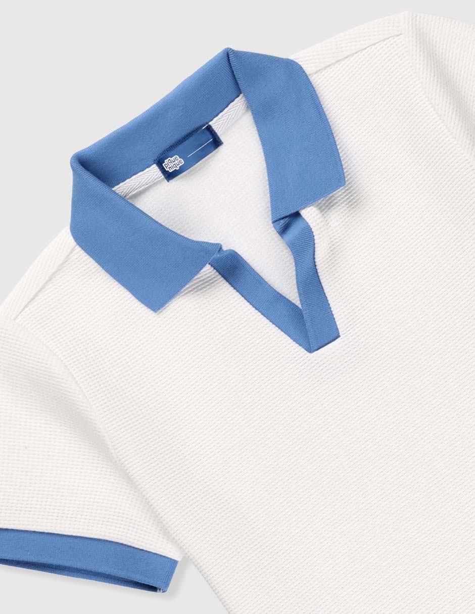 Playera tipo polo de algodón para niño 3