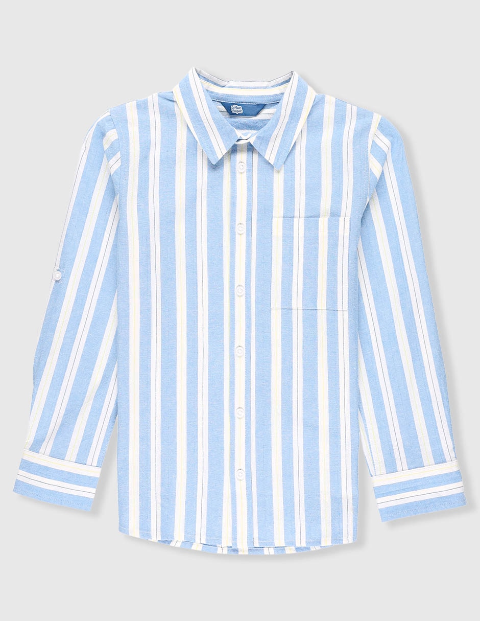 Camisa casual de algodón manga larga para niño