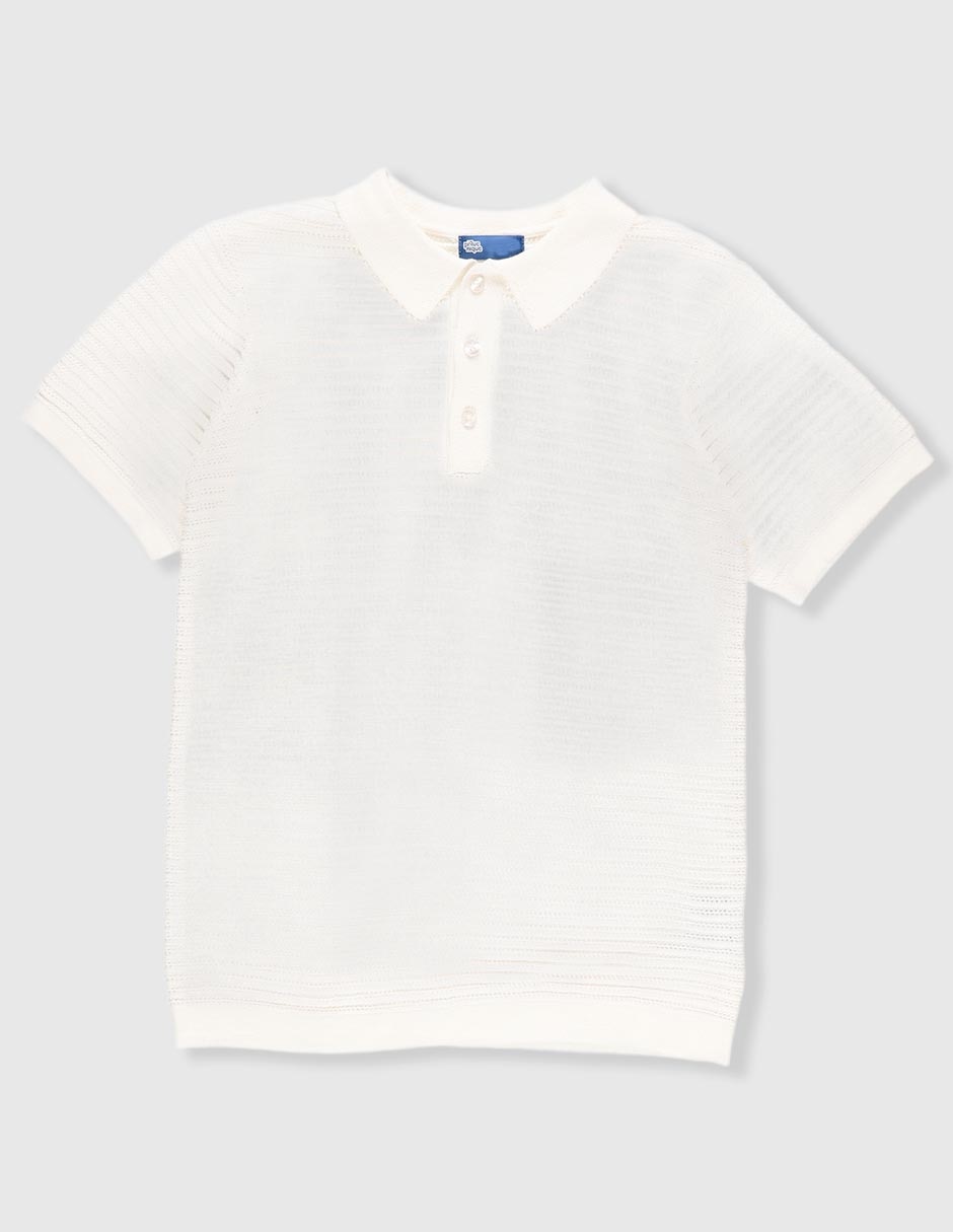 Playera tipo polo de algodón para niño