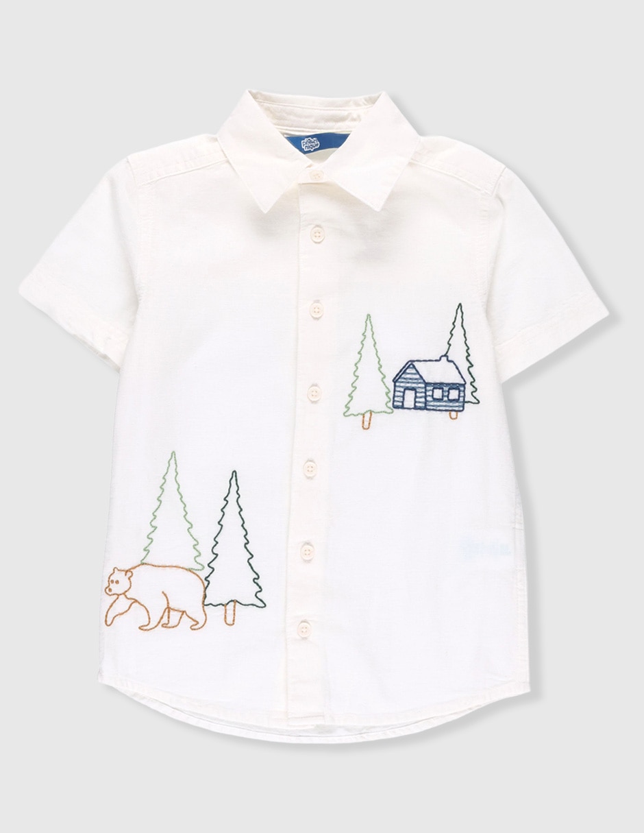 Camisa casual de algodón manga corta para niño