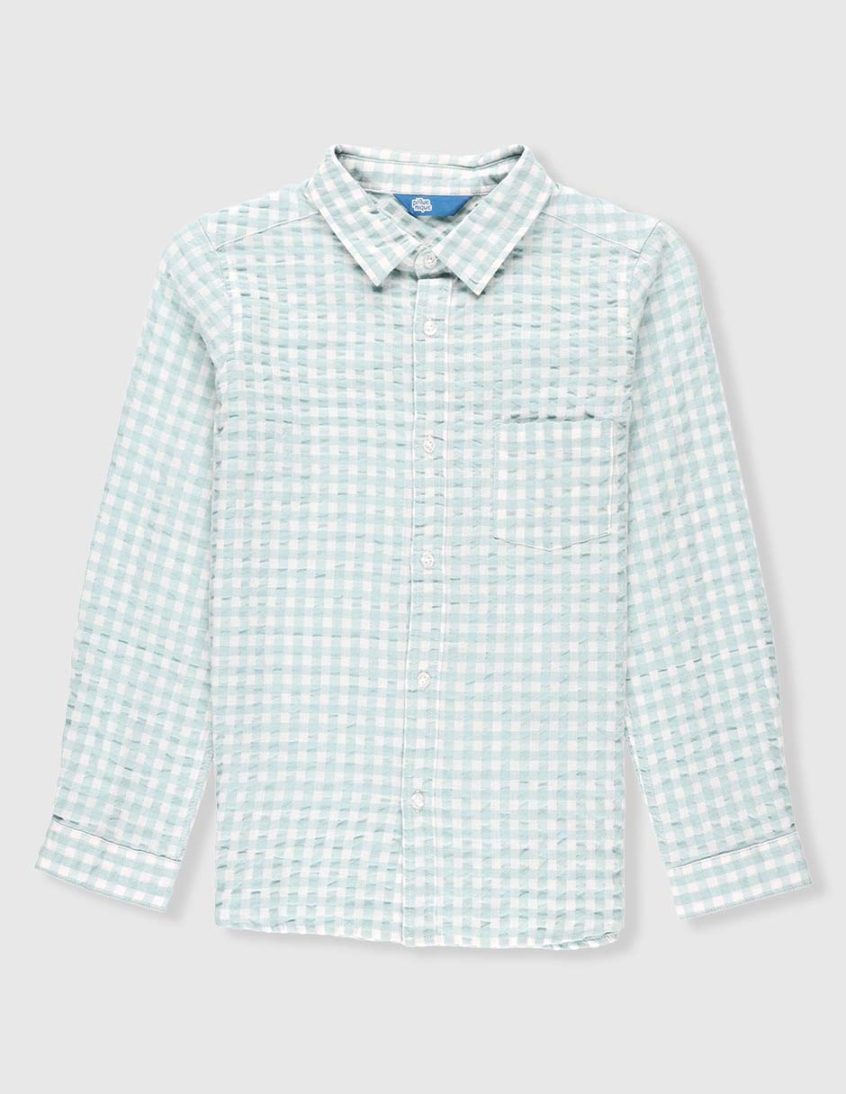 Camisa casual de algodón manga larga para niño