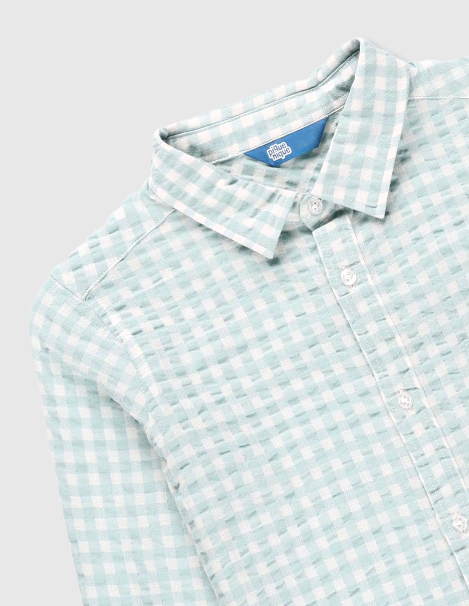 Camisa casual de algodón manga larga para niño 3