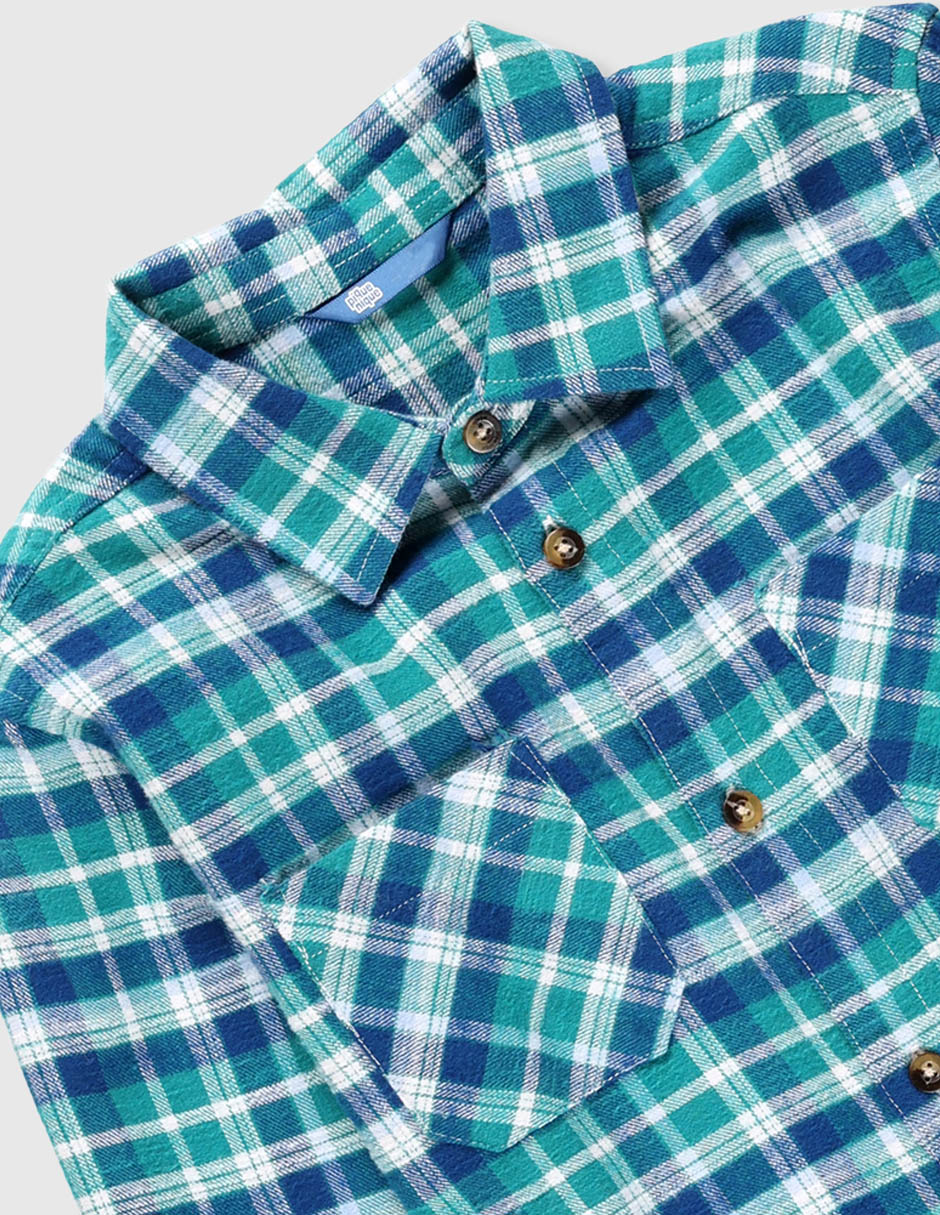 Camisa casual de algodón manga larga para niño 6