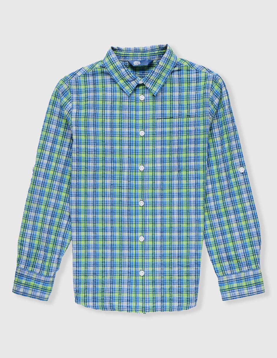 Camisa casual de algodón manga larga para niño Camisa casual de algodón manga larga para niño