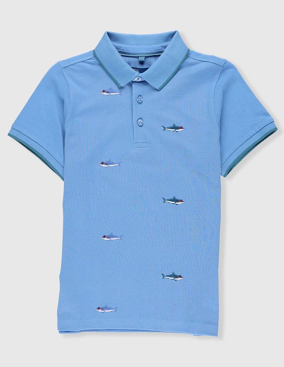 Playera tipo polo de algodón para niño