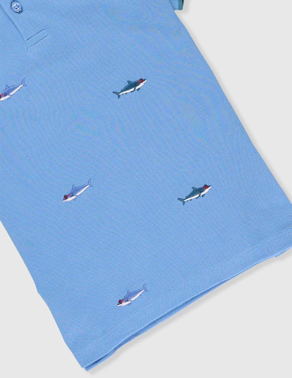 Playera tipo polo de algodón para niño 4