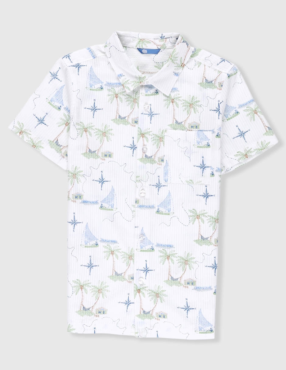 Camisa casual de algodón manga corta para niño
