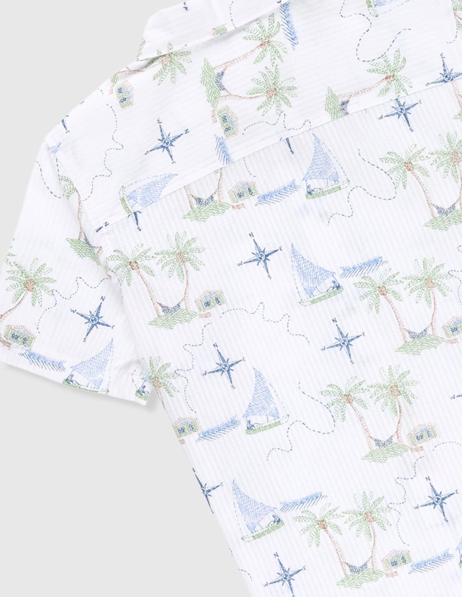 Camisa casual de algodón manga corta para niño 4