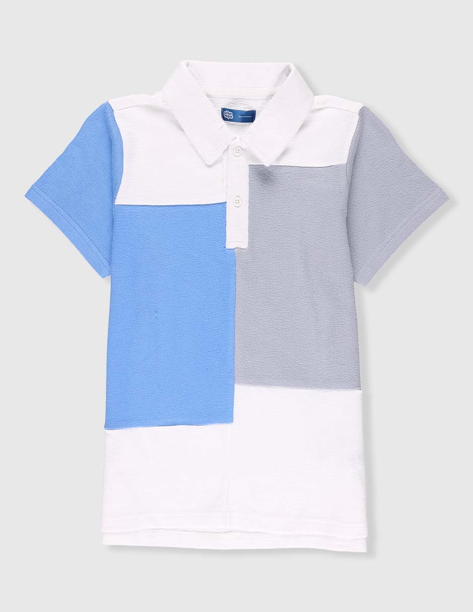 Playera tipo polo de algodón para niño