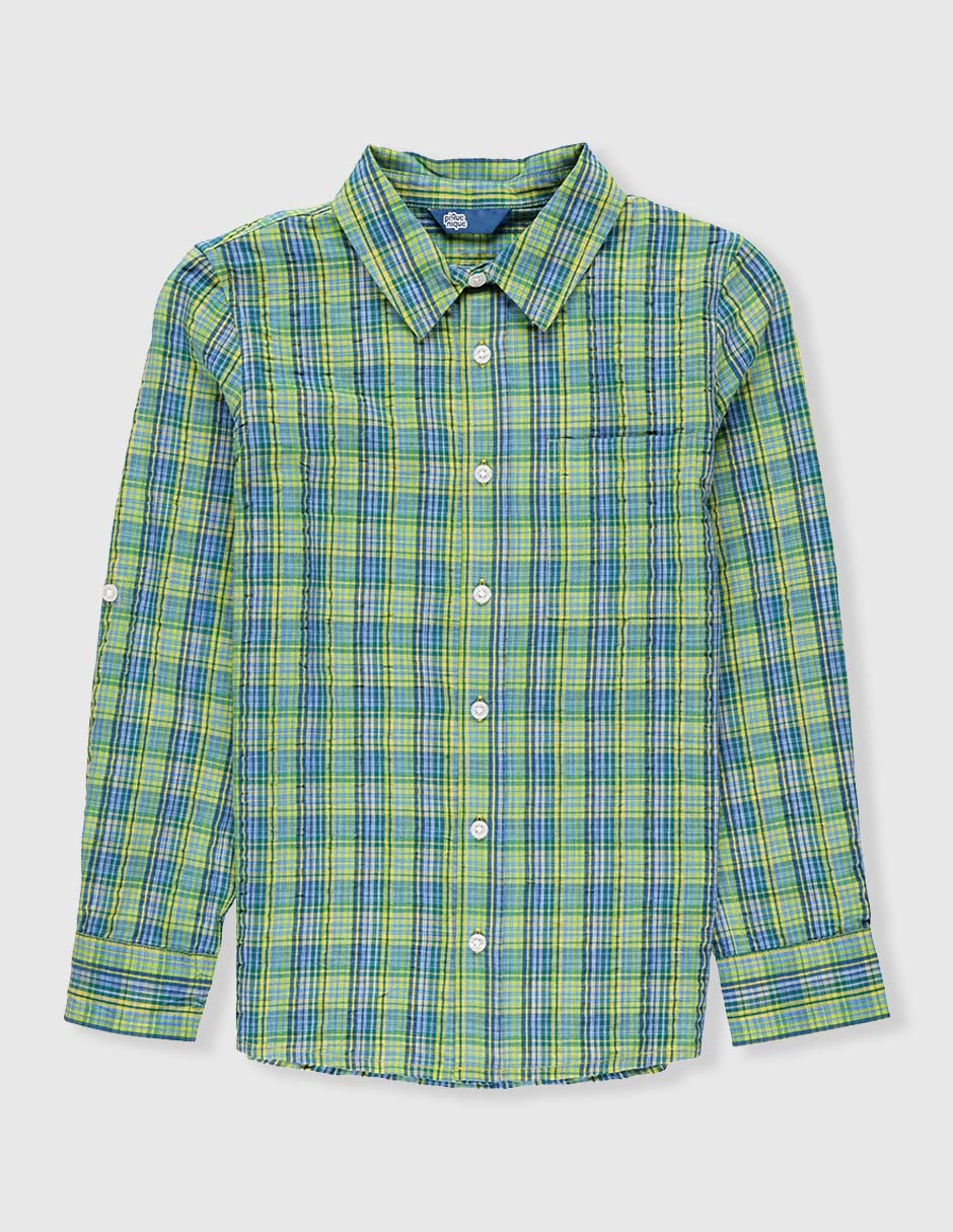 Camisa casual de algodón manga larga para niño
