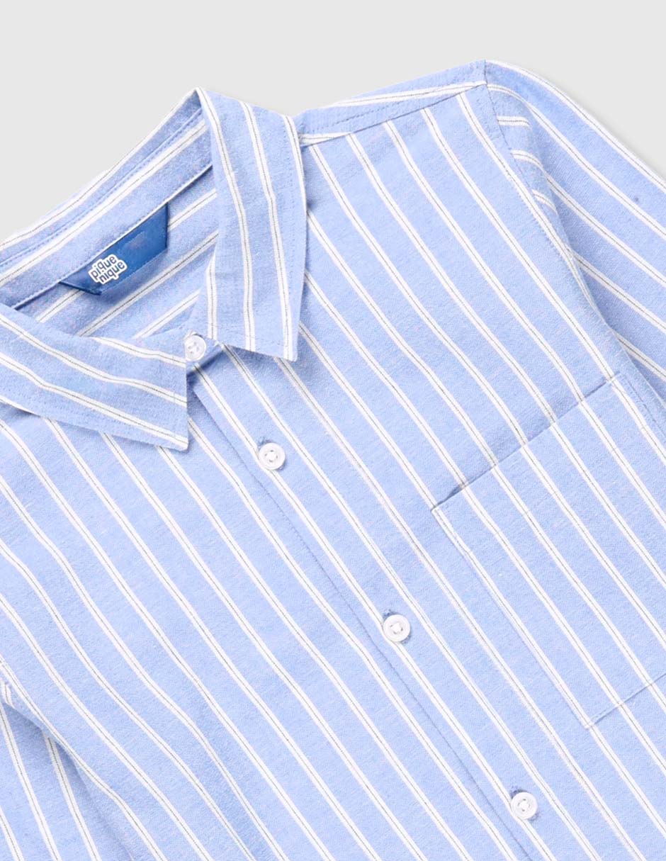 Camisa casual de algodón manga larga para niño 3