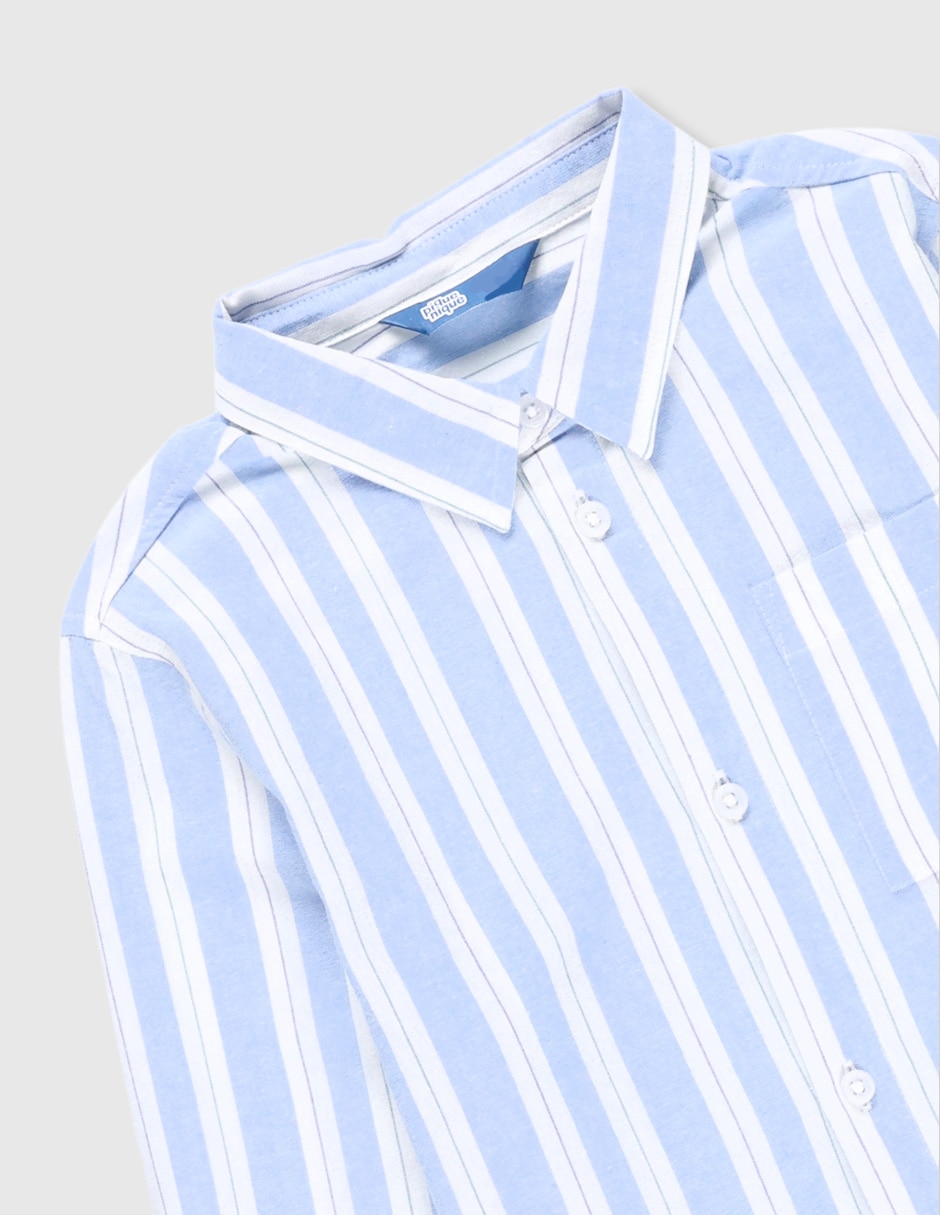 Camisa casual de algodón manga larga para niño 3