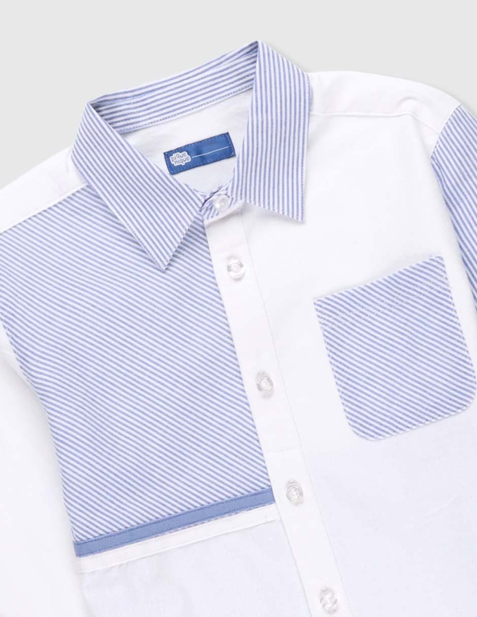 Camisa casual de algodón manga larga para niño 3