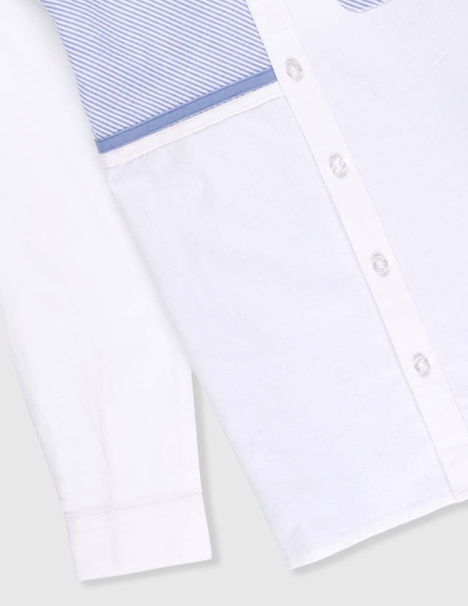 Camisa casual de algodón manga larga para niño 4