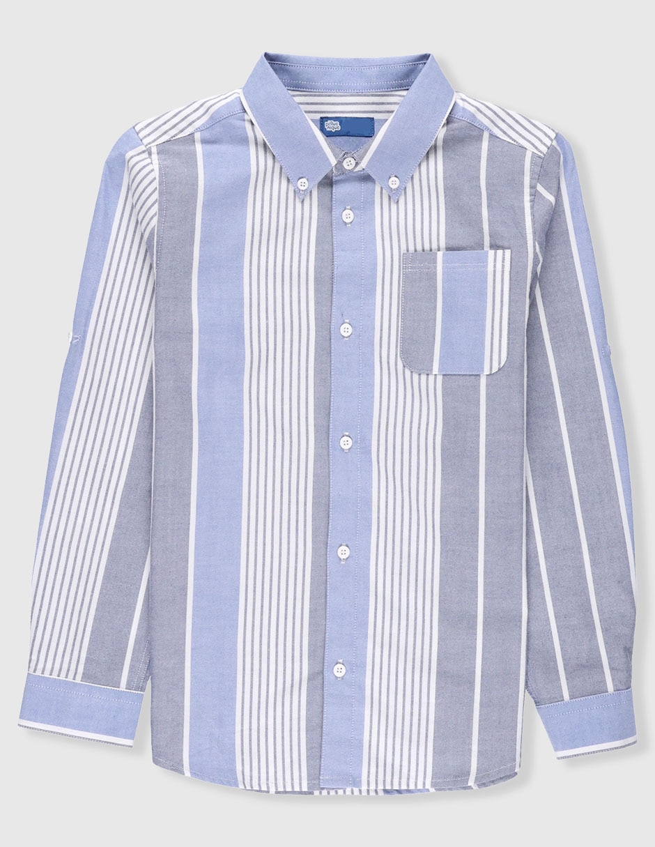 Camisa casual de algodón manga larga para niño