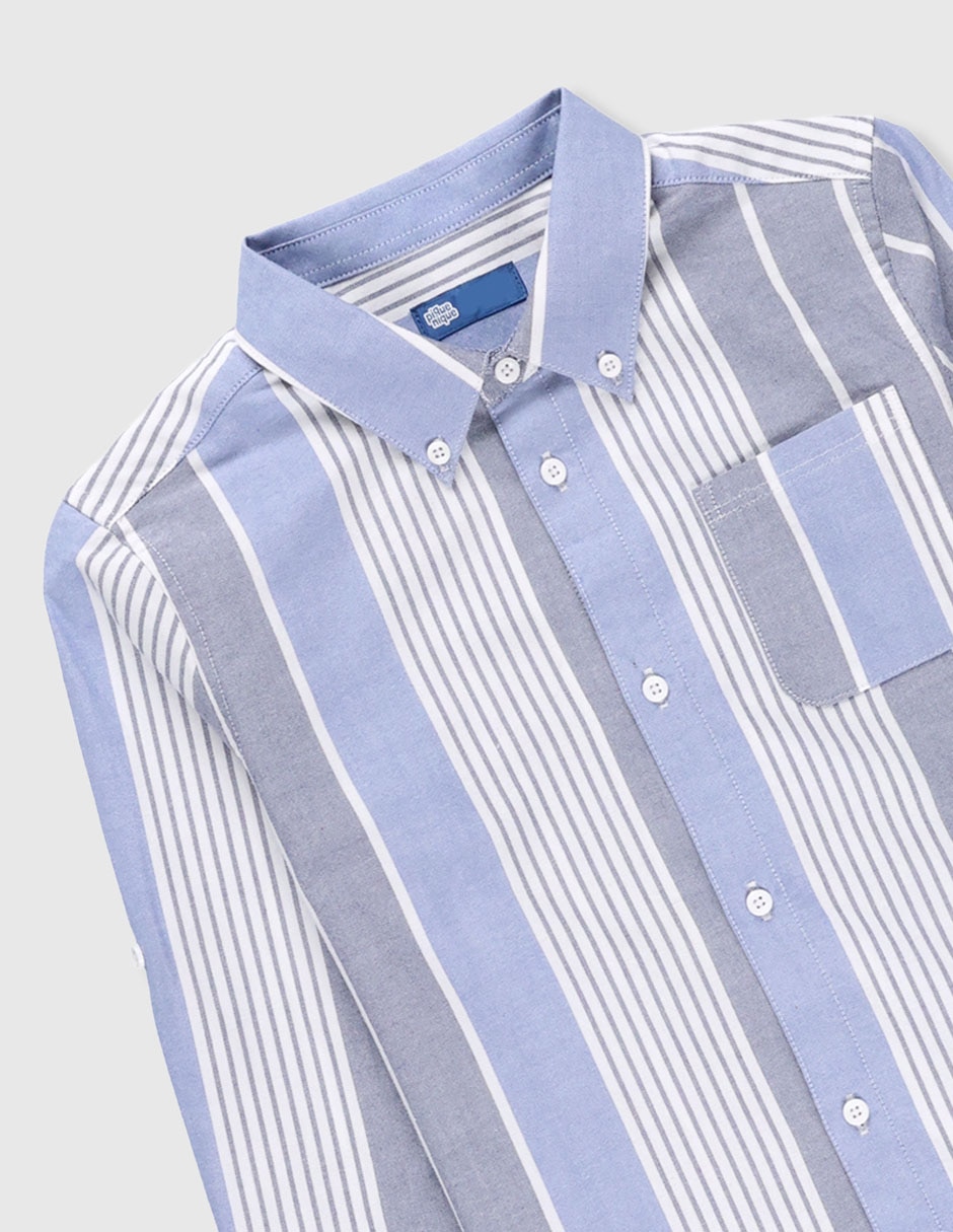 Camisa casual de algodón manga larga para niño 3