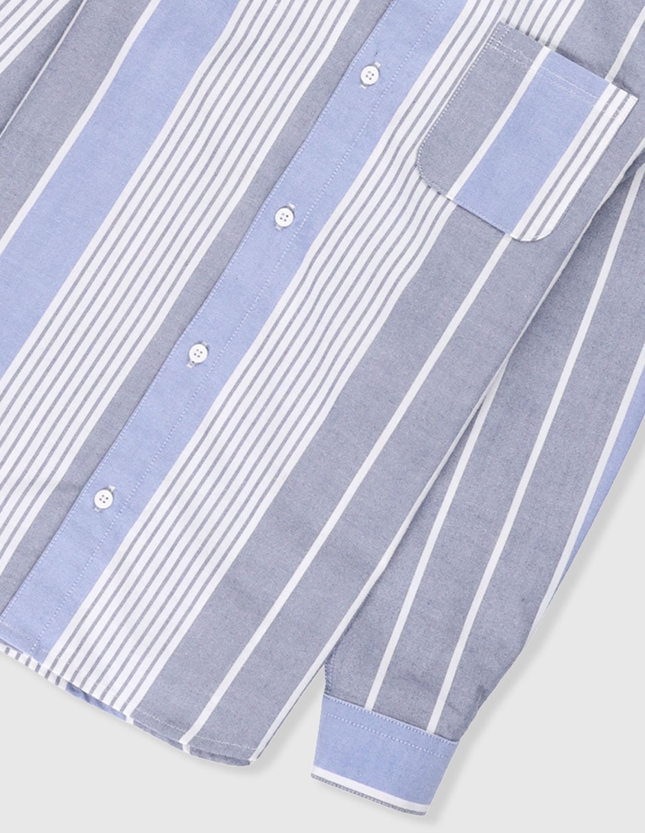 Camisa casual de algodón manga larga para niño 4
