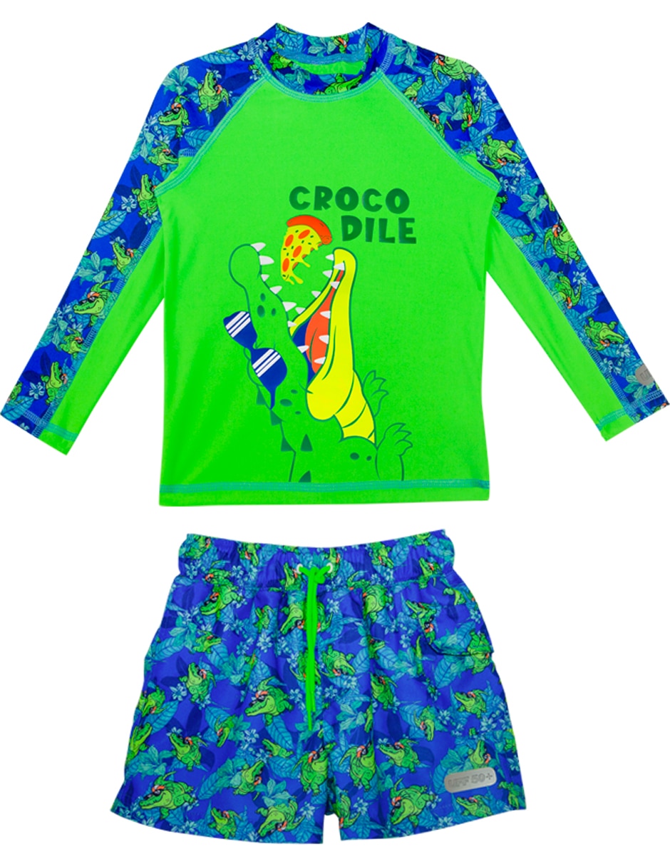 Conjunto wetshirt estampado gráfico para niño