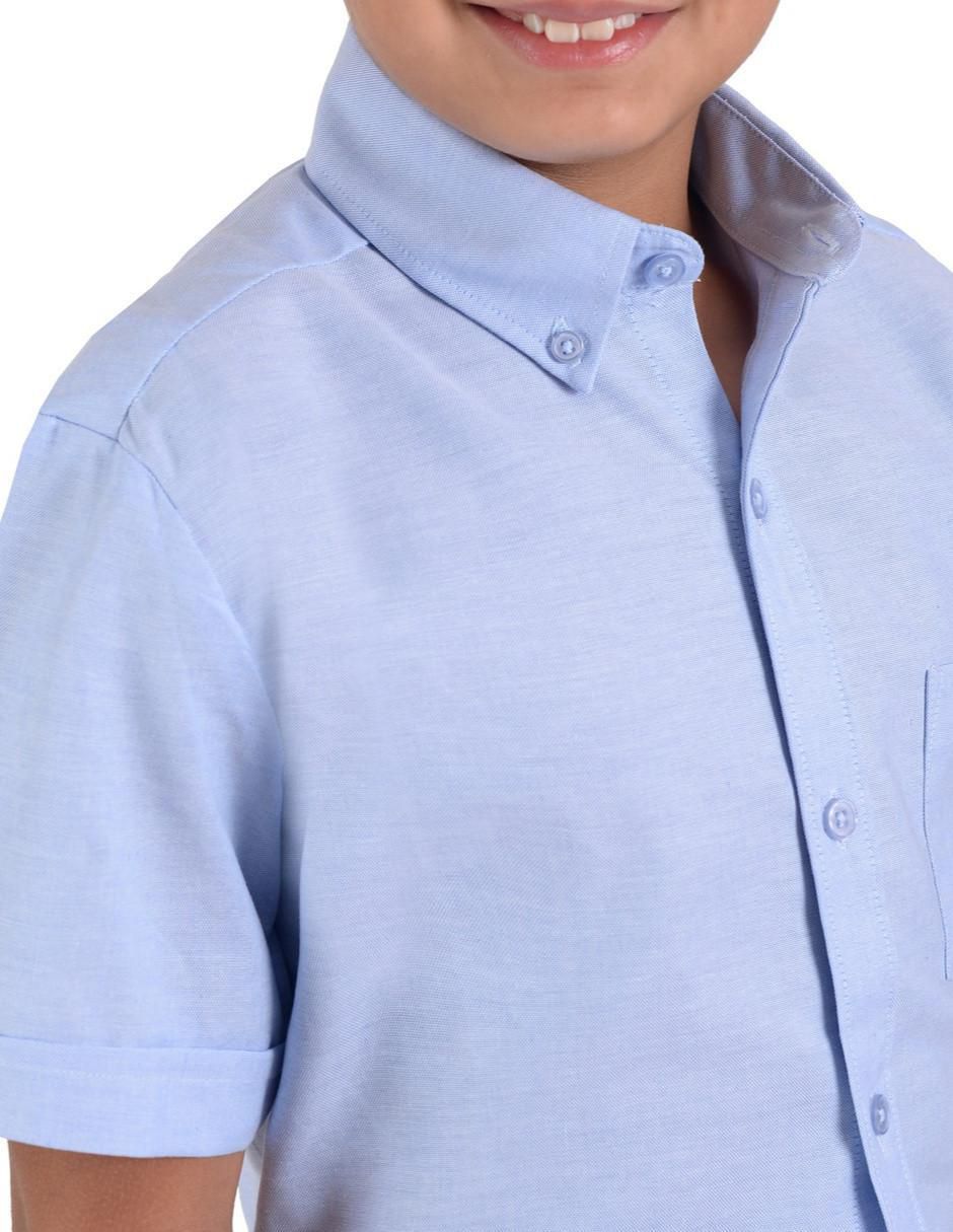 Camisa escolar de algodón manga corta para niño 4