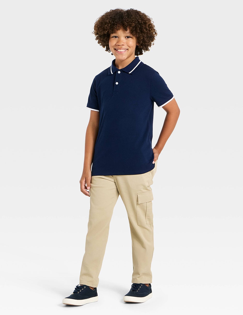 Playera tipo polo de algodón para niño 3