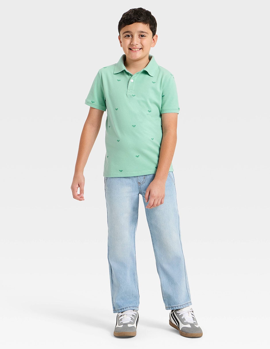 Playera tipo polo de algodón para niño 3