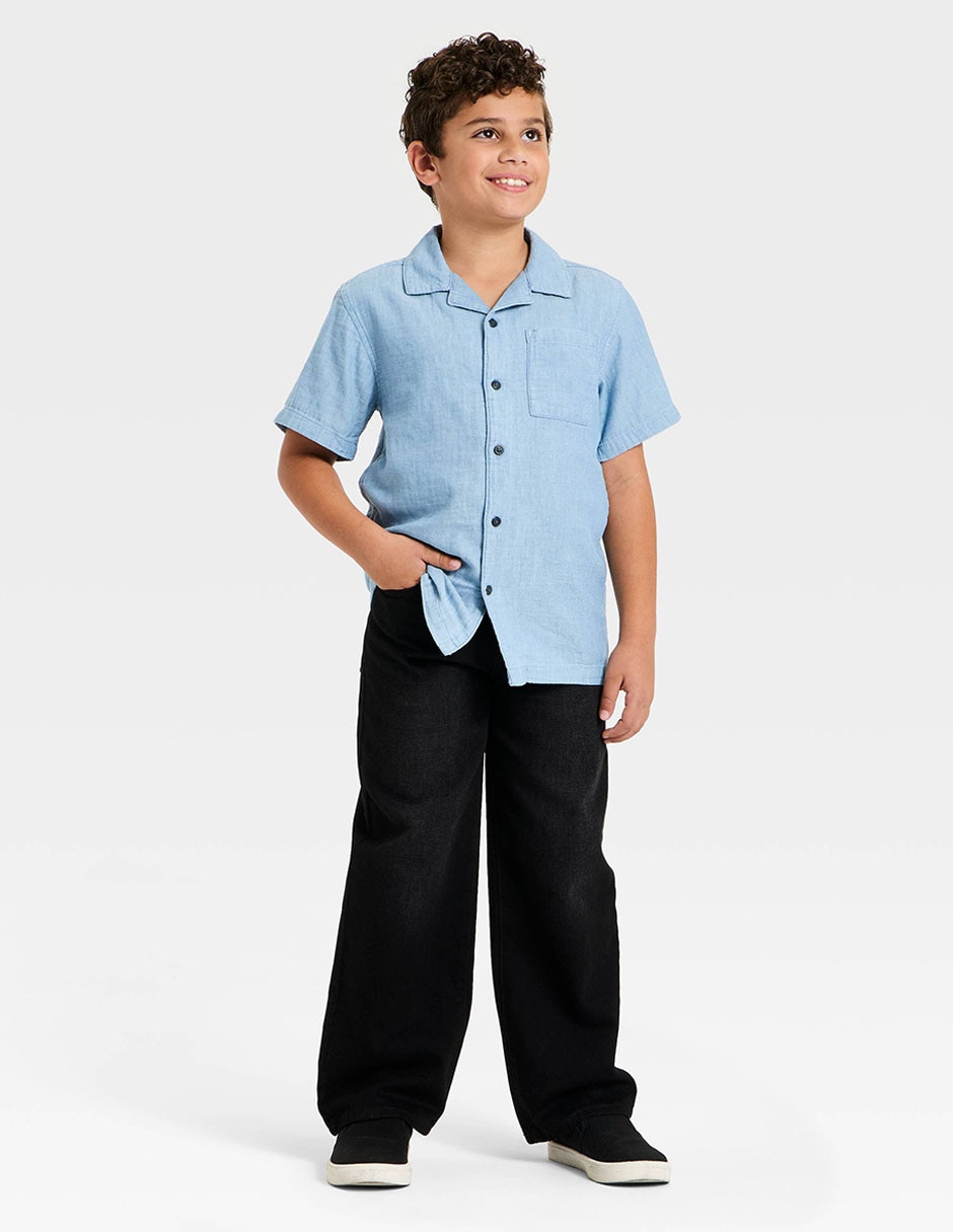 Camisa casual de algodón manga corta para niño 3