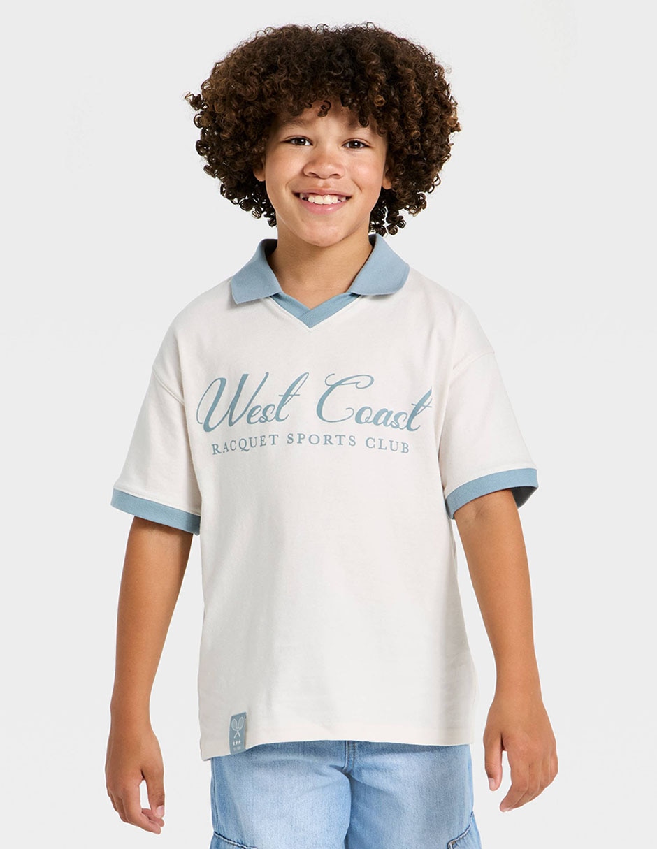 Playera tipo polo para niño