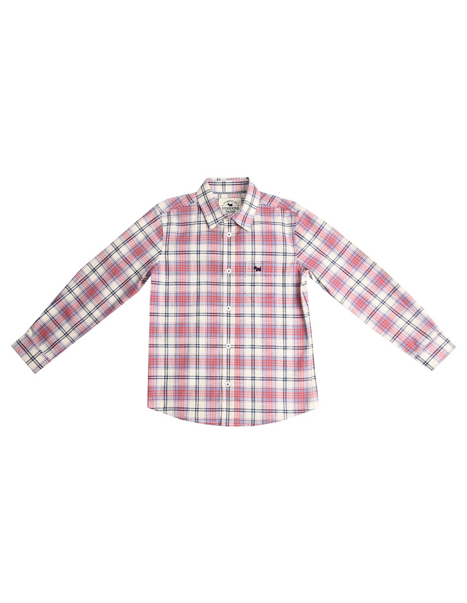 Camisa casual Caspia de algodón manga larga para niño