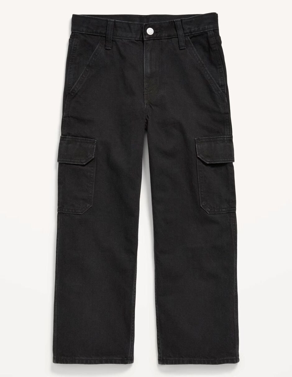 Jeans cargo straight lavado obscuro para niño