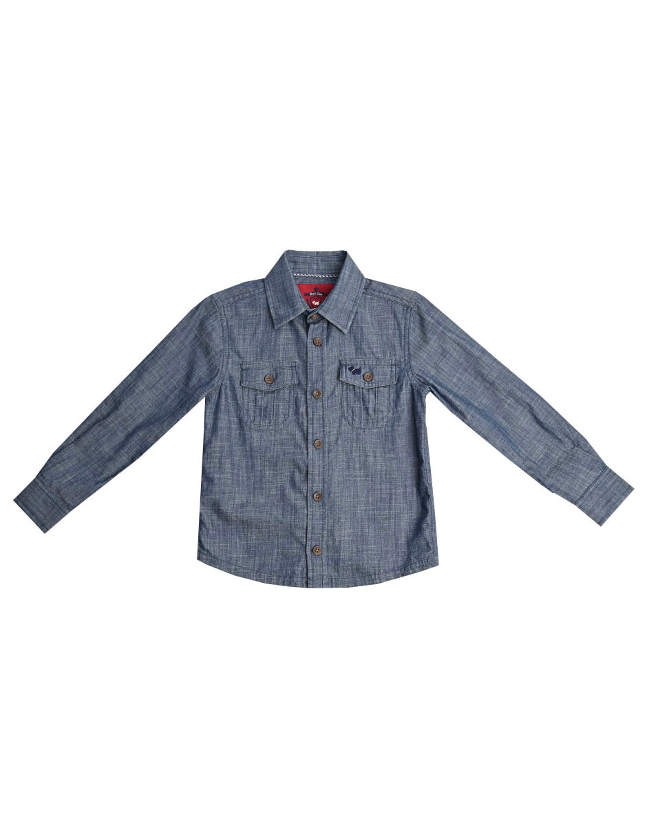 Camisa casual Bikto de algodón manga larga para niño Camisa casual Bikto de algodón manga larga para niño