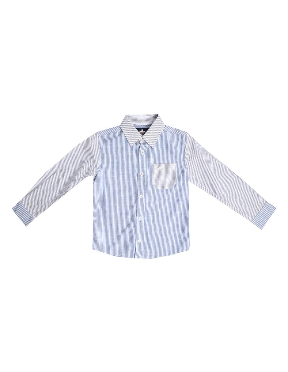 Camisa casual Yeni de algodón manga larga para niño