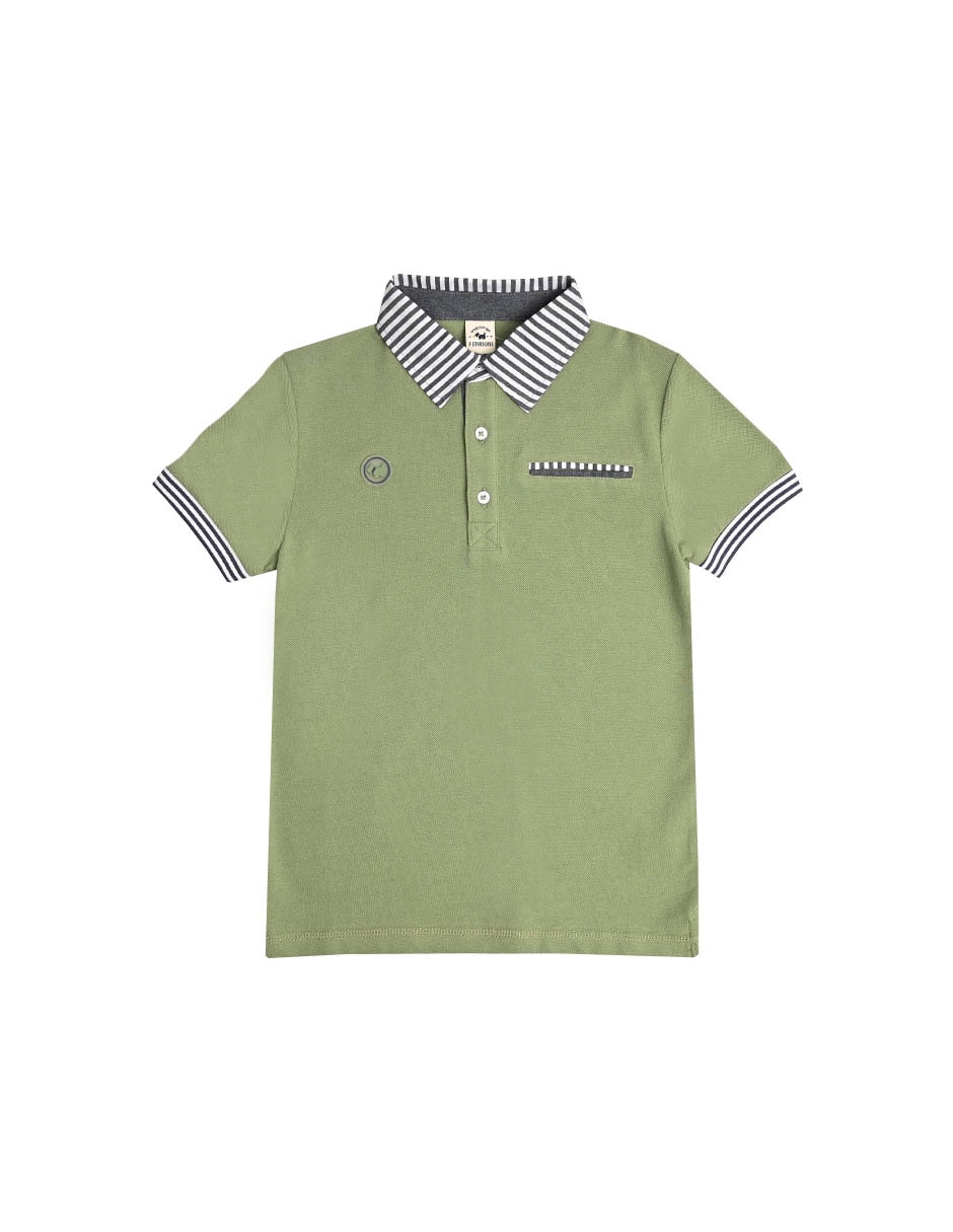 Playera tipo polo Sunita de algodón para niño