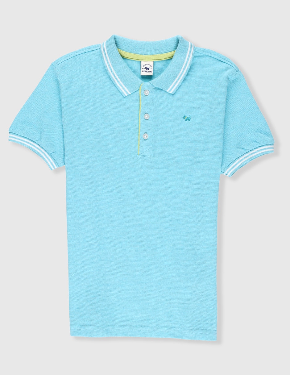 Playera tipo polo de algodón para niño