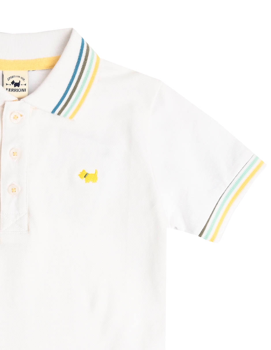 Playera tipo polo Bardia de algodón para niño 4