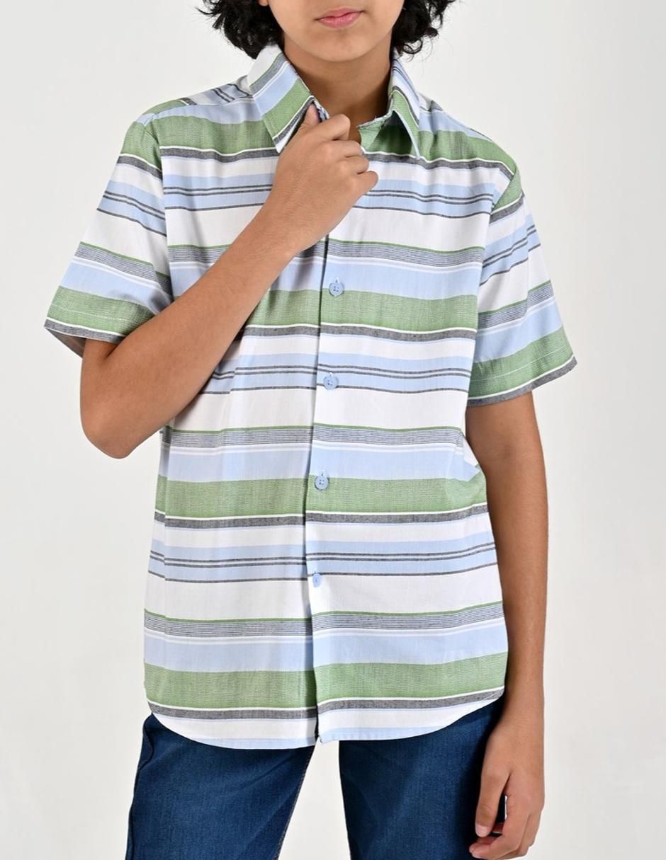 Camisa casual de algodón manga corta para niño