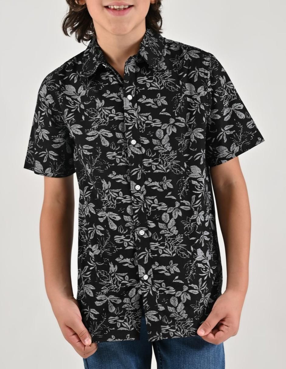 Camisa casual de algodón manga corta para niño